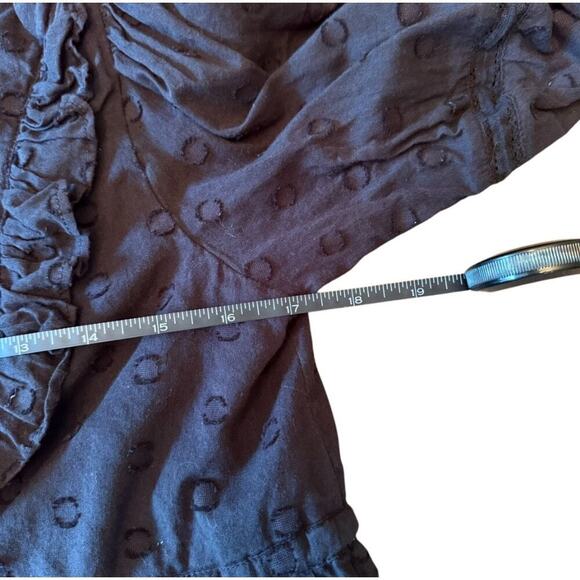 Cleobella Black Organic Cotton Ruffle Mini Dress Size Small 766F - Picture 6 of 13